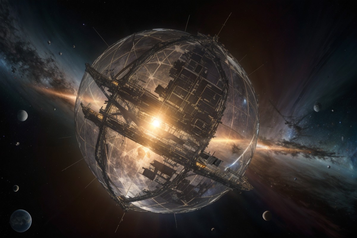 dyson_sphere, space background,  <lora:dyson_sphere_12:0.6>, night sky, (spacecraft), planet